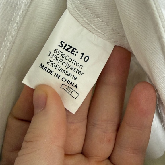 Sidefeel Women's White Wide Leg Jeans High Waisted Stretchy Capri Pants - Picture 5 of 5